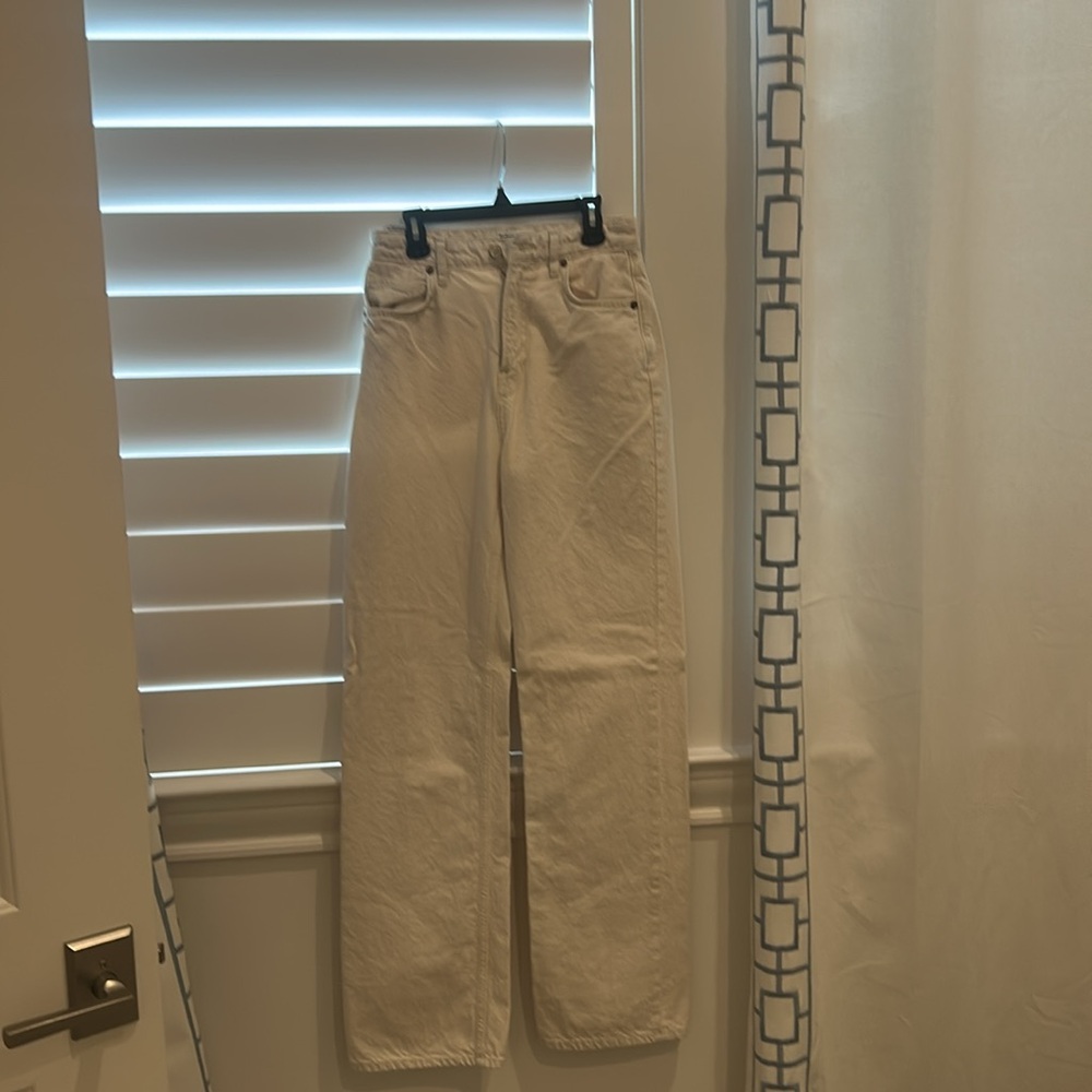 Reformation Cream Straight-Leg Jeans